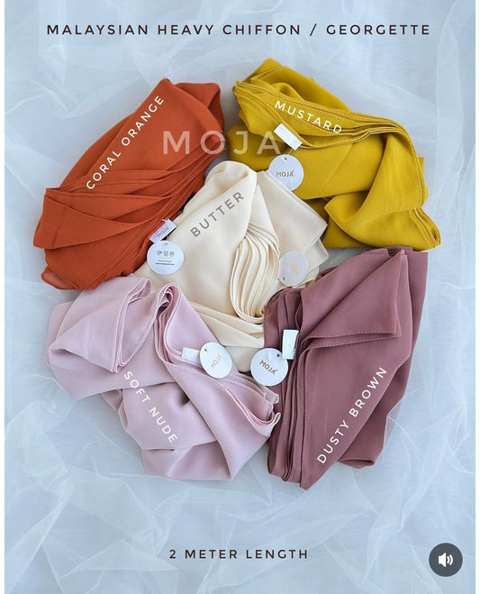 Moja Malaysian Heavy Chiffon Hijabs | Al Kiswa Hijabs